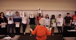 Photo of Students practicing a japanese song about spring